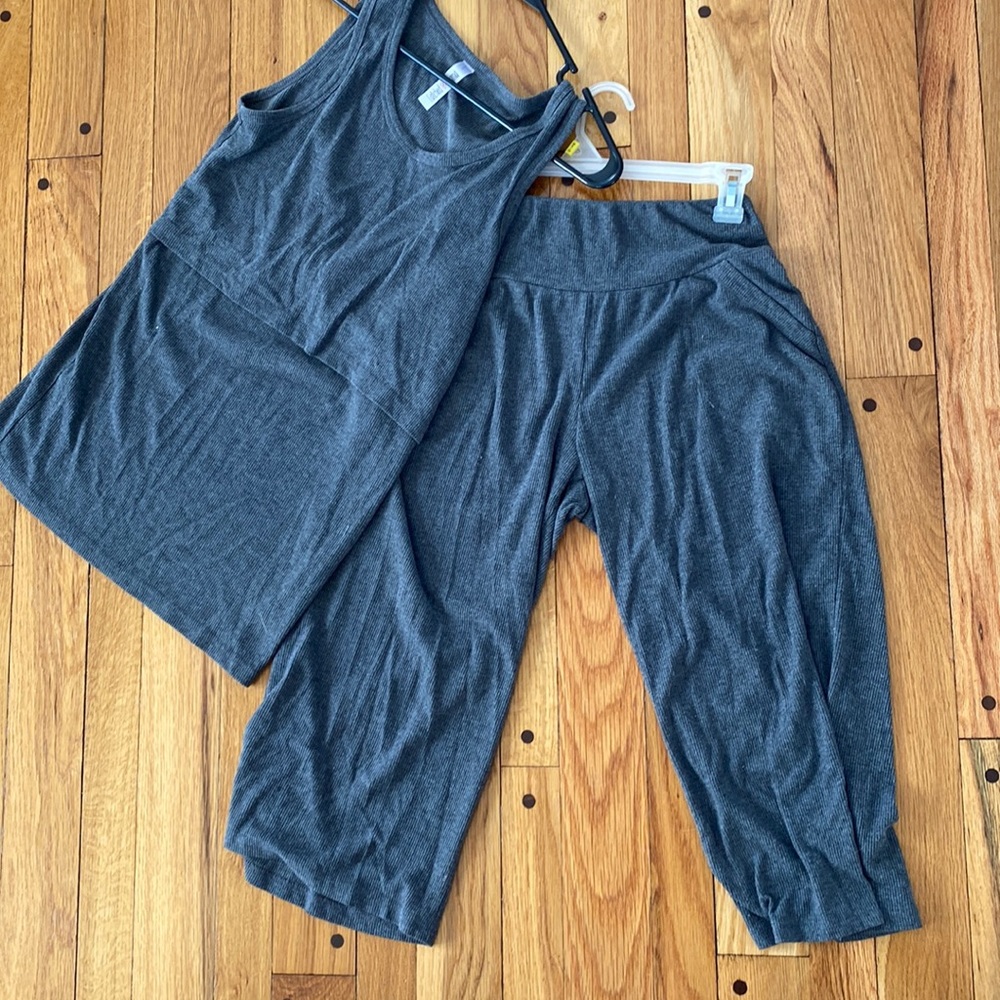 Latched mama nursing ribbed pajama set